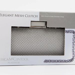 Jessica McClintock PLATINUM Elegant Mesh Clutch